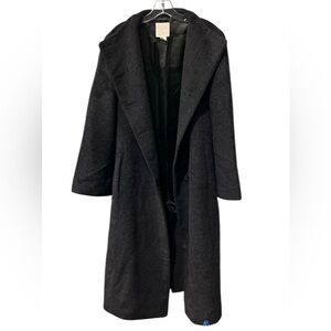 J. Jill x Peruvian Connection Black Long Coat Lamb wool Alpaca! soft chic trench
